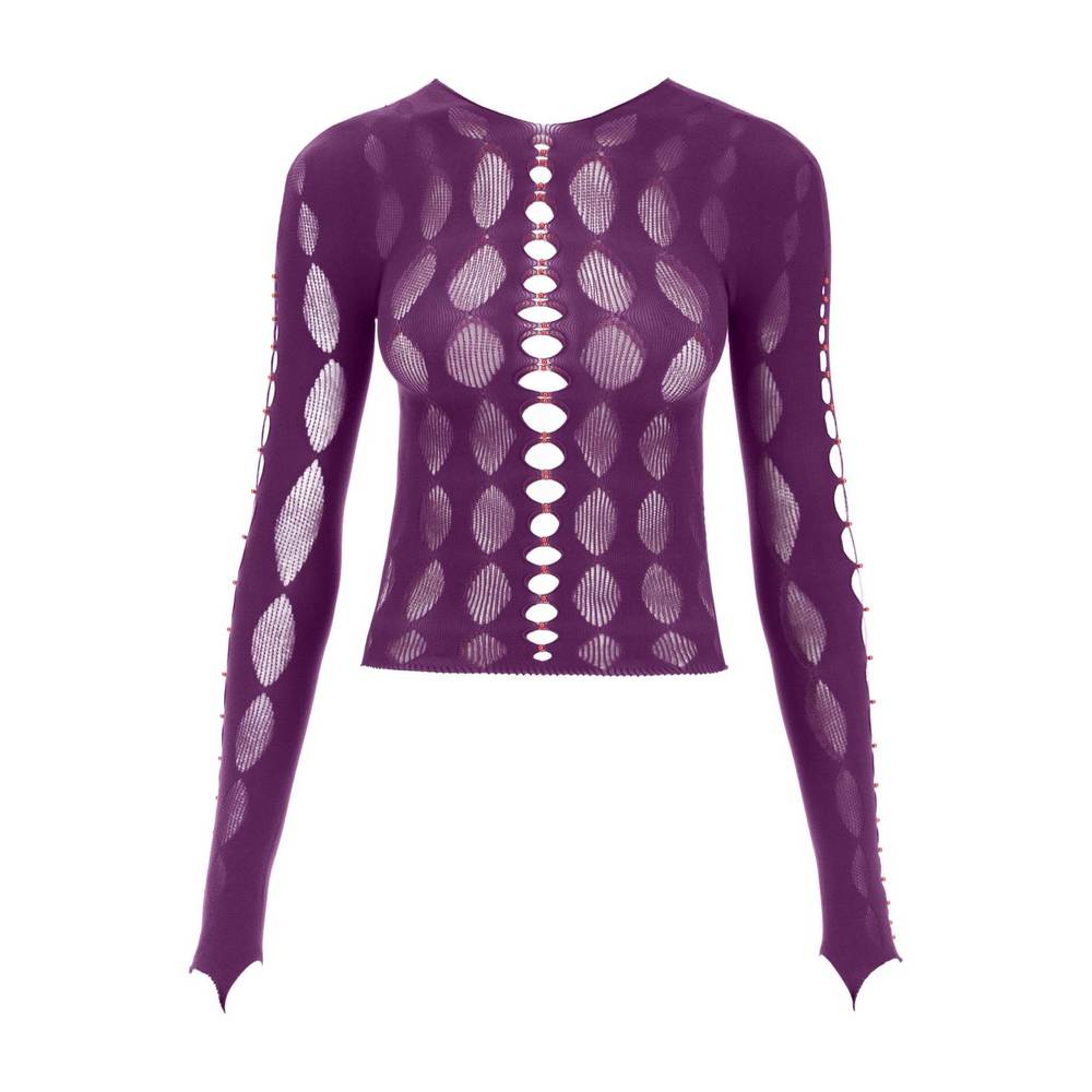 Rui beaded see-through top